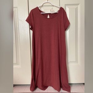 Burgundy T-shirt Dress